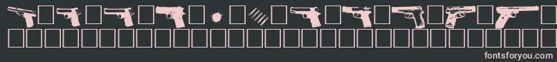 Gunbats-fontti – vaaleanpunaiset fontit mustalla taustalla