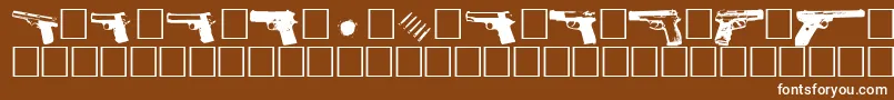 Gunbatsフォントについての詳細 フォントGunbats – 茶色の背景に白い文字