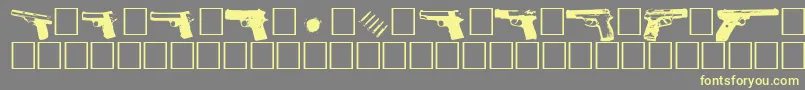 Weitere Informationen zur Gunbats-Schriftart Gunbats-Schriftart – Gelbe Schriften auf grauem Hintergrund