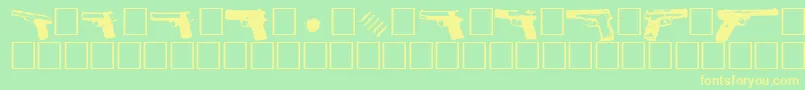 Gunbats Font – Yellow Fonts on Green Background