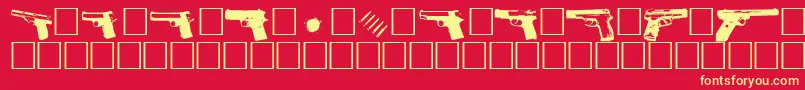 Шрифт Gunbats – жёлтые шрифты на красном фоне