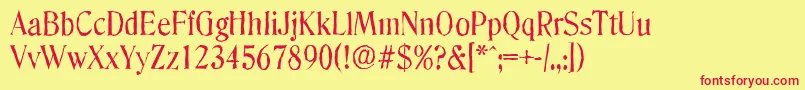 DenverantiqueRegular Font – Red Fonts on Yellow Background