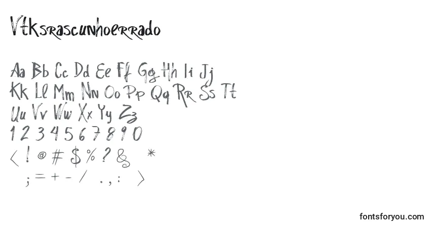 Schriftart Vtksrascunhoerrado – Alphabet, Zahlen, spezielle Symbole
