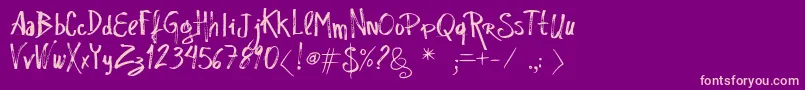 Vtksrascunhoerrado Font – Pink Fonts on Purple Background