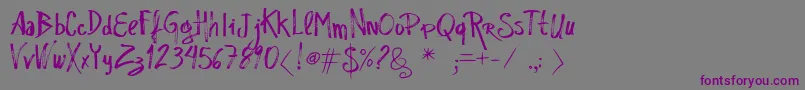 Vtksrascunhoerrado Font – Purple Fonts on Gray Background