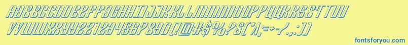 Departmenth3Dital Font – Blue Fonts on Yellow Background