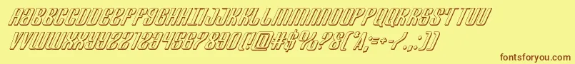 Departmenth3Dital Font – Brown Fonts on Yellow Background