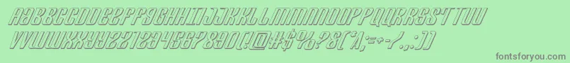 Departmenth3Dital Font – Gray Fonts on Green Background