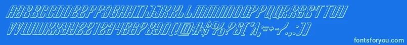 Departmenth3Dital Font – Green Fonts on Blue Background