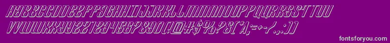 Departmenth3Dital Font – Green Fonts on Purple Background