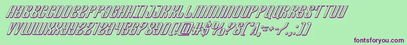 Departmenth3Dital Font – Purple Fonts on Green Background