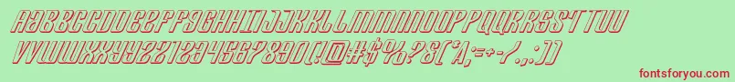 Departmenth3Dital Font – Red Fonts on Green Background