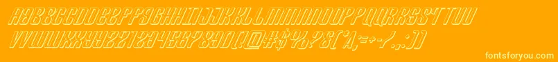 Departmenth3Dital-Schriftart – Gelbe Schriften auf orangefarbenem Hintergrund