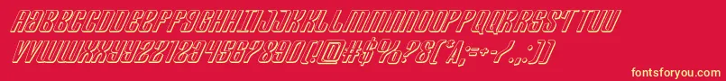 Departmenth3Dital Font – Yellow Fonts on Red Background