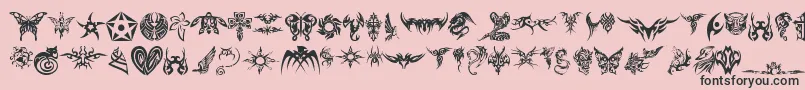 fuente TribalTattooFont – Fuentes Negras Sobre Fondo Rosa