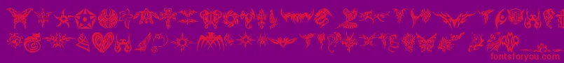 TribalTattooFont Font – Red Fonts on Purple Background