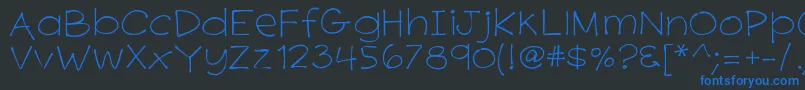 K26primrosepeach Font – Blue Fonts on Black Background