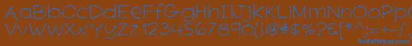 K26primrosepeach Font – Blue Fonts on Brown Background