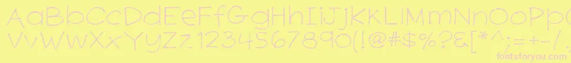 K26primrosepeach Font – Pink Fonts on Yellow Background
