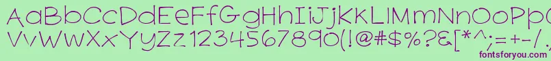 K26primrosepeach Font – Purple Fonts on Green Background