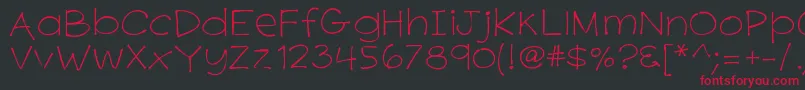 K26primrosepeach-Schriftart – Rote Schriften auf schwarzem Hintergrund
