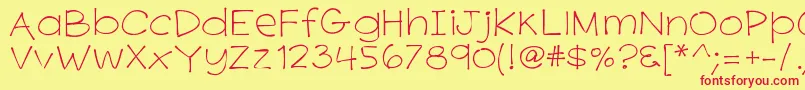 K26primrosepeach Font – Red Fonts on Yellow Background