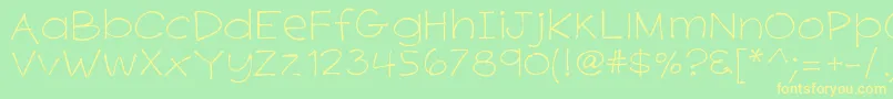 K26primrosepeach Font – Yellow Fonts on Green Background