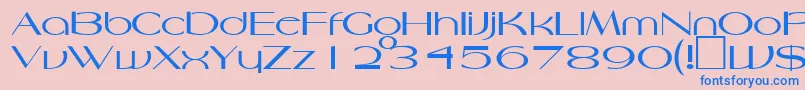 Czcionka HarlesdenRegularDb – niebieskie czcionki na różowym tle