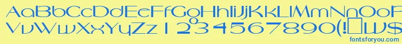 HarlesdenRegularDb Font – Blue Fonts on Yellow Background