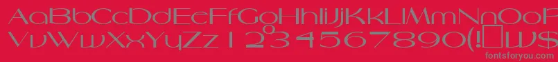 Fonte HarlesdenRegularDb – fontes cinzas em um fundo vermelho