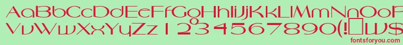 フォントHarlesdenRegularDb – 赤い文字の緑の背景