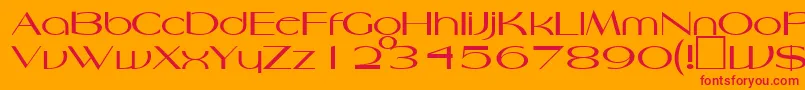 HarlesdenRegularDb Font – Red Fonts on Orange Background