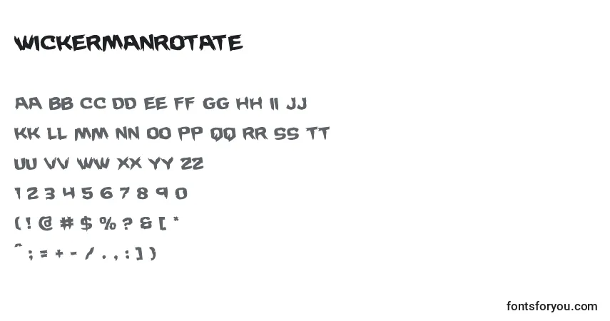 Шрифт Wickermanrotate – алфавит, цифры, специальные символы
