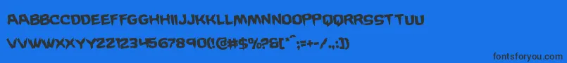 Wickermanrotate Font – Black Fonts on Blue Background
