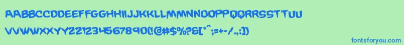 Wickermanrotate Font – Blue Fonts on Green Background