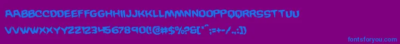 フォントWickermanrotate – 紫色の背景に青い文字