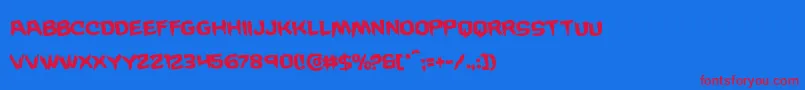 Wickermanrotate Font – Red Fonts on Blue Background