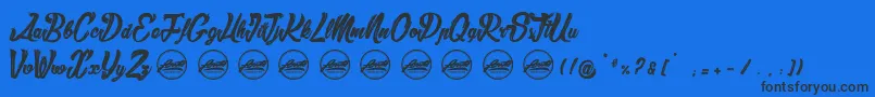 SlamersPersonaluseonly Font – Black Fonts on Blue Background