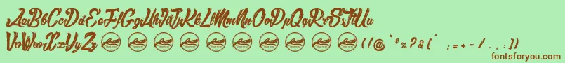 SlamersPersonaluseonly Font – Brown Fonts on Green Background