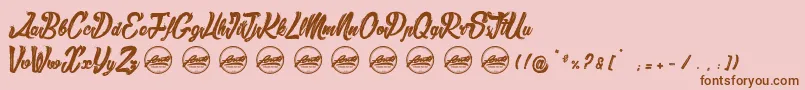 SlamersPersonaluseonly Font – Brown Fonts on Pink Background