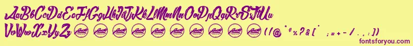 SlamersPersonaluseonly Font – Purple Fonts on Yellow Background