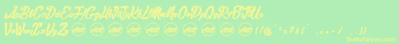 SlamersPersonaluseonly Font – Yellow Fonts on Green Background