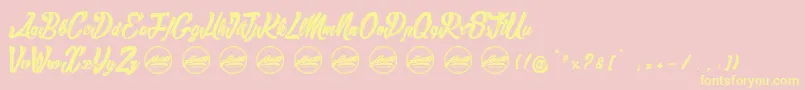 SlamersPersonaluseonly-Schriftart – Gelbe Schriften auf rosa Hintergrund