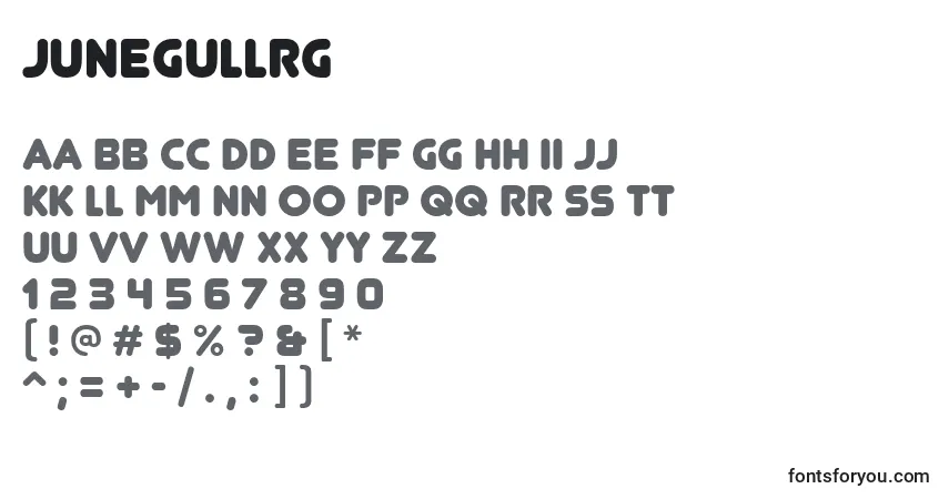 Schriftart JunegullRg – Alphabet, Zahlen, spezielle Symbole