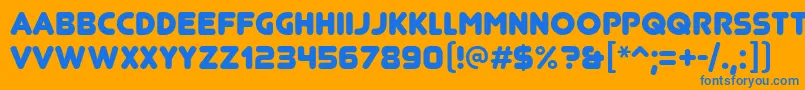 JunegullRg Font – Blue Fonts on Orange Background