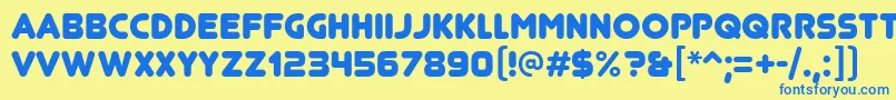 JunegullRg Font – Blue Fonts on Yellow Background