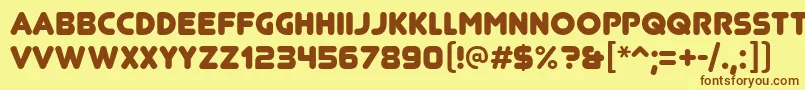 JunegullRg Font – Brown Fonts on Yellow Background