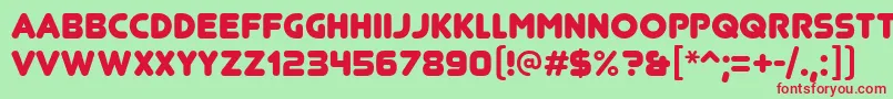 JunegullRg Font – Red Fonts on Green Background