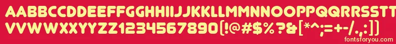 JunegullRg Font – Yellow Fonts on Red Background