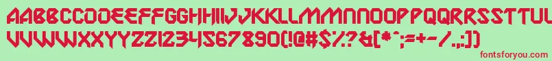 LabPulsar Font – Red Fonts on Green Background